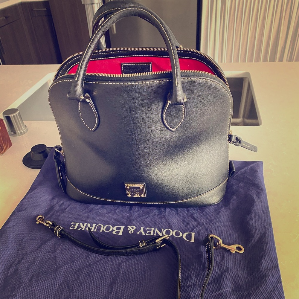 Dooney & Burke Satchel Black & Gold